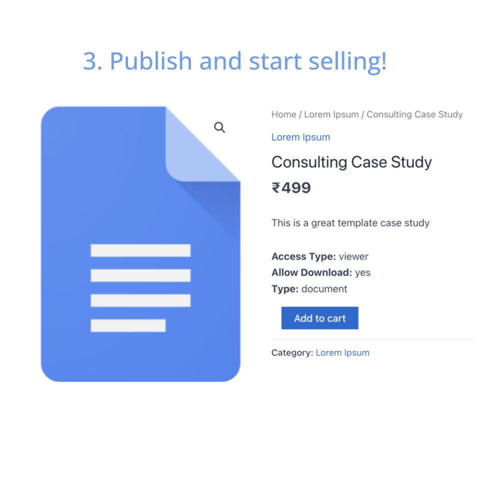 3. Publish and start selling!